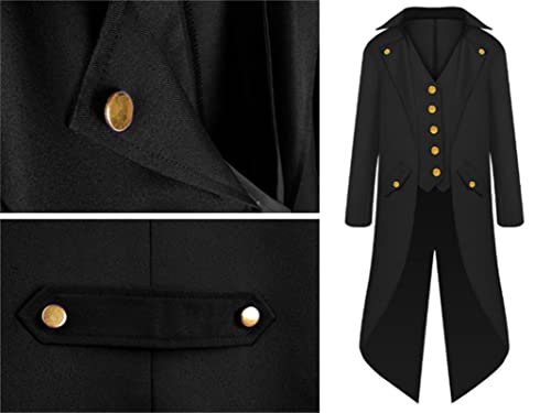 Inmeilifus Boy'S Plague Doctor Costume Kids Vintage Steampunk Clothing Halloween Costume Gothic Victorian Medieval Renaissance Tailcoat Jacket thumb #1