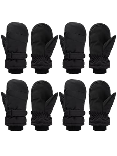 Image of Geyoga 4 Pairs Kids Mitten Waterproof Ski Gloves