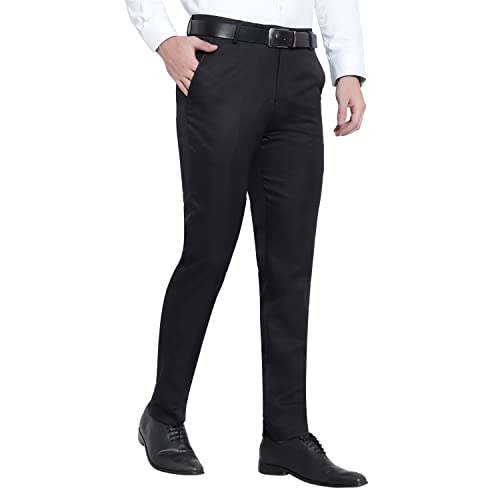 Image of ABLESTAR Men's Polycotton Slim Fit Formal Trouser - Spendex Cotton Casual Pant for Men - Breathable, Lightweight, Adjustable Formal Trouser for Men - Pack of 3