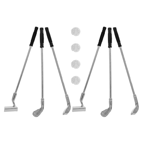 Gadpiparty 1 Set Alloy Miniature Golf Clubs, 6 Alloy Clubs 4 Balls Portable Mini Golf Kit Dollhouse Decor Toy Sports Outdoor Game Accessories - Thumbnail 5