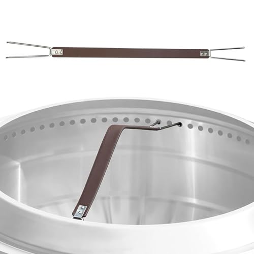 Mango para hoguera, correa para hoguera, mango ergonómico portátil con ganchos de acero inoxidable para exteriores, interior, mesa, parrilla, camping, senderismo