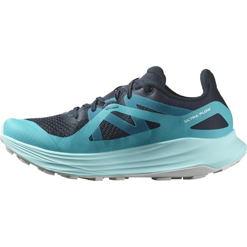 Salomon Ultra Flow Zapatillas de Trail Running para Mujer, Comodidad inmediata, Amortiguación del asfalto al sendero, Preparada para terrenos mixtos, Carbon, 36 2/3