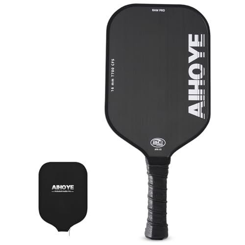 Aihoye Pro Palas De Pickleball - Superficie Texturizada De Fibra De Carbono Raw T700 Cfs Con Grano Alto Y Giro, Paletas De Pickleball Con Núcleo De Panal De Polipropileno De 16 Mm, Aprobado Por Aihoye Pro Palas De Pickleball - Superficie Texturizada De Fibra De Carbono Raw T700 Cfs Con Grano Alto Y Giro, Paletas De Pickleball Con Núcleo De Panal De Polipropileno De 16 Mm, Aprobado Por