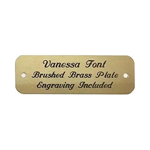 Eastwood Engravings 1"x3" Engraved Brushed Brass Plate Black Etched Letters Custom Personalized Plaque Adhesive Backing Gift Label Sign Trophy Award Taxidermy - Rounded with Holes Plate Style Cover