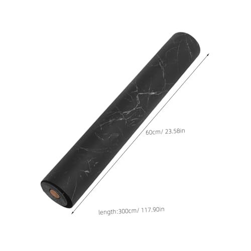 Sol PVC adhésif marbre noir DOITOOL anti rayure pour sol abîmé
