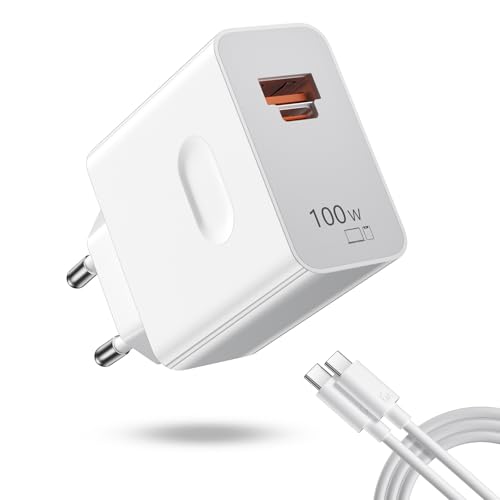 100W Caricabatterie con 6A USB C Cavo 1m per Honor 400 200 Pro 200 Lite Magic 8 7 5 6, 2-Porte Presa Caricatore Rapido per HONOR 90 Smart X6b X7b 70 Lite X8a X7a X6a X8b X7b Magic V2 V3 PAD 9