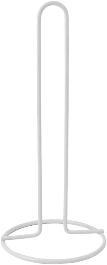Stainless Steel Paper Towel Holder, Foldable Durable Waterproof Vertical Standing Roll Tissue Dispenser,White Metal Sturdy Apartment Essential Towel Stand Holders Decor for Kitchen Living Room