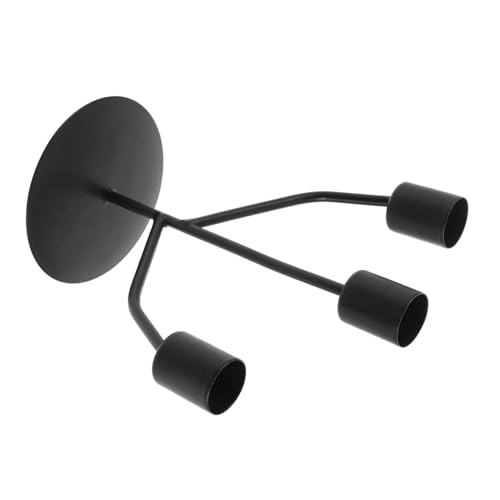 HAMPPLIES Triple Metal Candle Holder Candelabra Sturdy Multihead Taper Stand for Wedding Table Centerpieces Indoor Outdoor Dining Event Decor