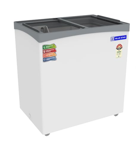 Image of Blue Star GT5-180NP 161 Liters Glass Top Deep Freezer with Sliding Door (White)