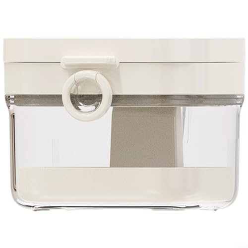 ComfyHarbor Caja de almacenamiento dental 2 en 1 sin fugas, con tapa de espejo, estuche de limpieza de tirantes transparentes, para retenedor y para dentadura, contenedor de viaje sellado, con bandeja