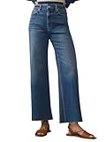 Material: these jeans for women trendy are crafted from a stretchy, durable, and breathable fabric, promising you comfort and durability. Features:five-pocket styling,Button closure and zip fly.straight wide-leg high-waist jeans design and have two c...