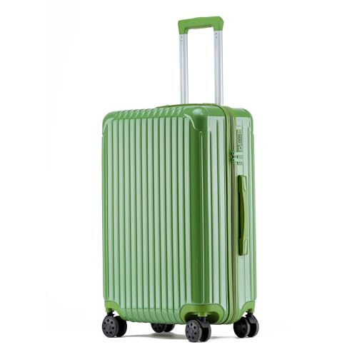 yuweijie Maleta cabina · Maleta rígida 100% de policarbonato (PC) · 4 ruedas · Cerradura TSA · Asa telescópica ajustable · M-66cm · 65L · Verde, Verde (pc), medium, Sencillo