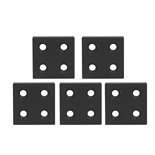 Garosa 5Pcs Aluminum Alloy Extrusion Joining Plate 4040 Double Fasteners Linear Moving Parts Cover Plate for Industrial Fixing Robot Projects Black