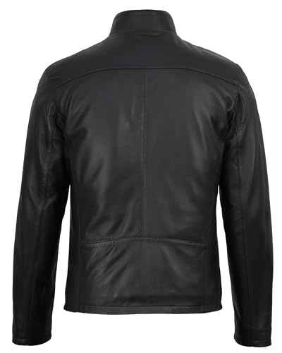 Image of Decrum Disc Leather Jacket Men - Leather Motorcycle Jackets | [1132492] Edmnd Black, S