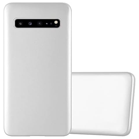 cadorabo Case compatible with Samsung Galaxy S10 5G in METALLIC SILVER - Shockproof and Scratch Resistant TPU Silicone Cover - Ultra Slim Protective Gel Shell Bumper Back Skin Cover