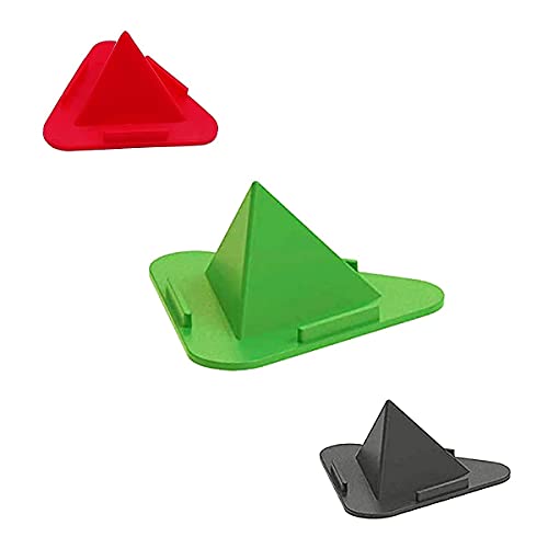 Image of Kelso Universal Portable Three-Sided Pyramid Shape Mobile Phone Holder Stand - Anti-Slip Triangle Design Desktop Stand for Smartphones - Lightweight Phone Stand (Pack of 3)