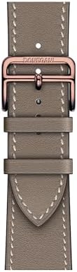 DONEGANI Leather Band Series 7 6 5 4 3 2 1 SE for Men or Women Compatible with Apple Watch Hermes Silver Link Original in Stainless Steel