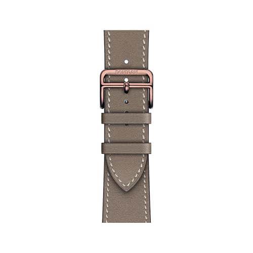DONEGANI Leather Band Series 7 6 5 4 3 2 1 SE for Men or Women Compatible with Apple Watch Hermes Silver Link Original in Stainless Steel