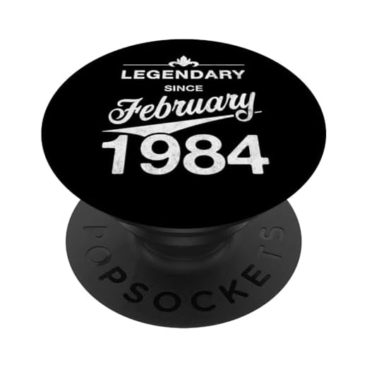 40 cumpleaños Nacido en Febrero de 1984 Vintage 40 años PopSockets PopGrip Intercambiable