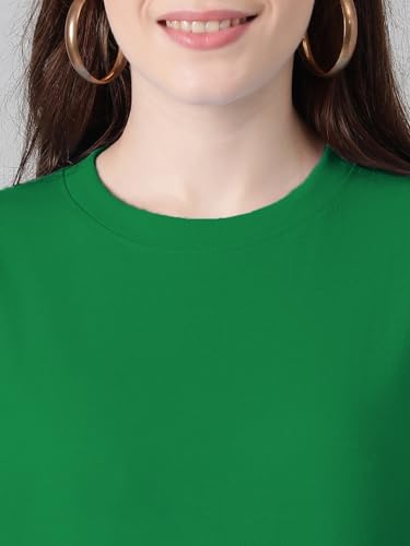 Image of KOTTY Women's Cotton Blend Solid Oversized T-Shirts