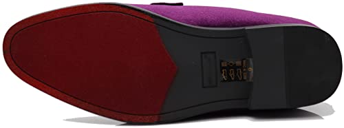 Image of Enzo Romeo Plum05 Men's Dress Loafers Elastic Slip on with Buckle Fashion Shoes