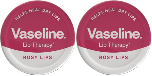 Image of Vaseline Lip Therapy Rosy Lips Lip Balm Tin made with 3x purified petroleum jelly for dry lips 20 g (Pack of 2)