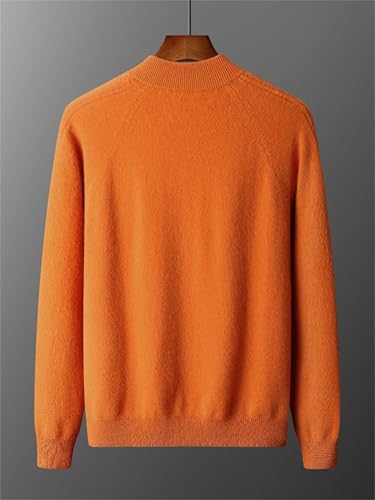 Men's Cashmere Knit Cardigan Sweater Mock Neck Long Sleeve Zipper Fall Winter Casual Soft Outerwear3