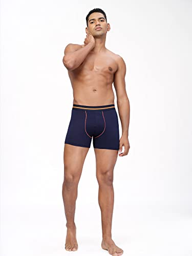 Image of TECHNOSPORT Men's Colorblock Trunks Underwear with ElastoLITE 4 Way Stretch Lightweight Breathable Moisture Wicking Soft Anti Odour Anti Microbial Comfort Fit Boxer Briefs Innerwear for Men