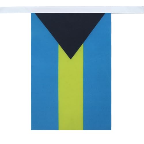 Image of AZ FLAG Bahamas 6 meters BUNTING Flag 20 flags 9'' x 6'' - Bahamian STRING flags 15 x 21 cm