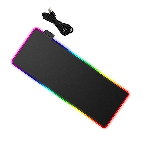 Tapis de souris RGB LED antidérapant avec revêtement étanche pour une précision maximale