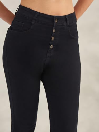 Image of Dolce Crudo Women's Skinny High Rise Bleached Cropped Stretchable Denim Jeans