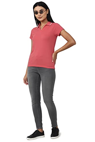 Image of Van Heusen Women's 100% Cotton Half Sleeve Solid Polo Regular Fit T-Shirt