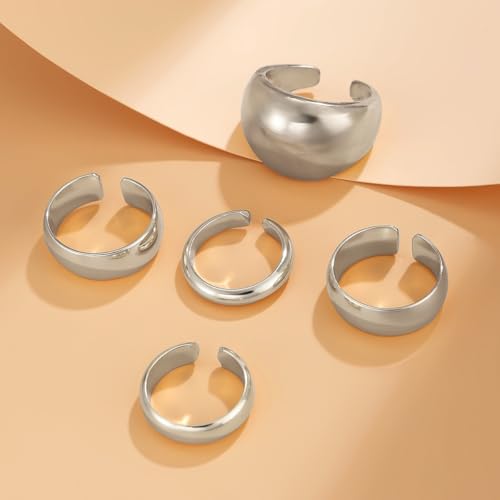 Image of Shining Diva Fashion Combo Set Gold and Silver Plated Rings for Women and Girls Stylish