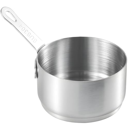 Mini -Sauce -Pfanne, 60 ml Edelstahl -Saucepfanne, Nicht -Staber kleiner Topf, hängende Mini -Topf mit Griff für heiße Milch, Kaffee, Butter