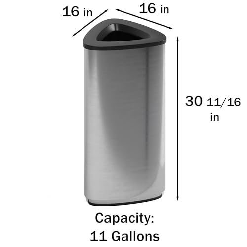Caneca de Basura Triangular de Acero Inoxidable 11 Galones miniatura 2