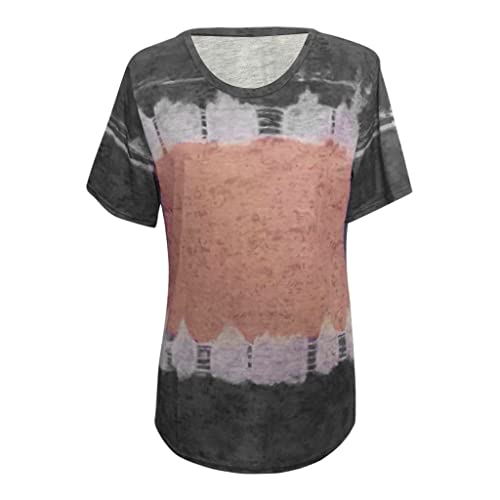 Dasayo 2023 Women Bleached Tee Shirts Summer Comfy Casual Crewneck T-Shirt Tops Loose Cute Fashion Going Out Shirt Tees #TOP4