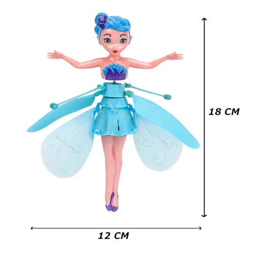 Magic Flying Fairy Doll for Girls & Boys - Hand Sensor Control Barbie Doll (SkyBlue)