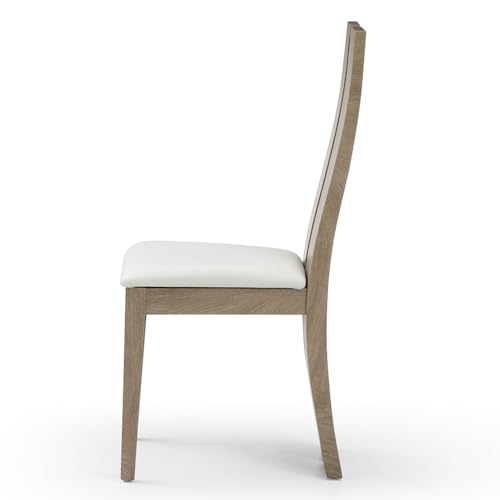 JURMALYN French Country Dining Chairs Set of 2 Wooden Dining Chairs, High Back Dining Chairs, Upholstered Dining Chairs Kitchen Chairs Armless Side Chairs with PU Leather Cushion Seat for Ding Room - Thumbnail 5