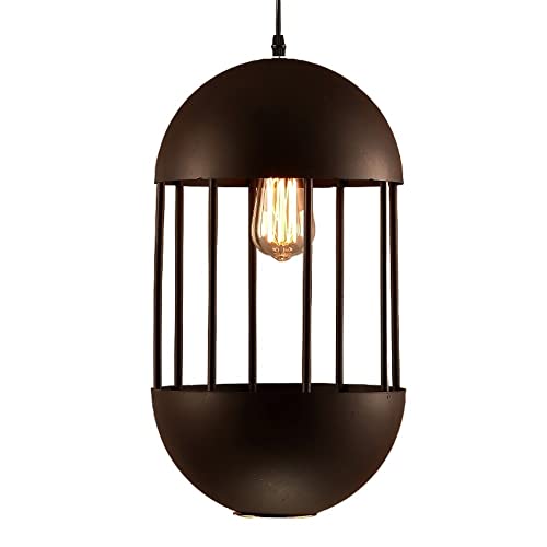 Plafonnier industriel en fer pour illuminer un salon sombre