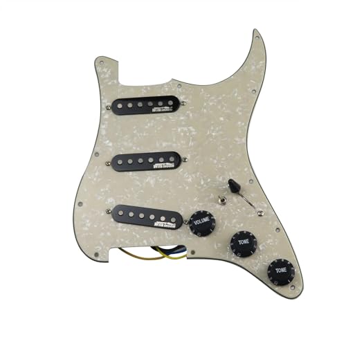 配線済みピックガードピックアップセット 7 ウェイタイプフルロードプリワイヤードピックガード SSS Ainico 5 シングルコイルピックアップセットとエレキギター(15)