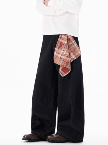 Men's Jeans Spring Autumn American Retro Blue Denim Wide Leg Long Pants for Men3