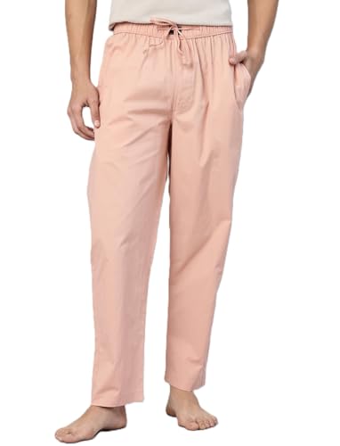 Image of Majestic Man Men's Pure Cotton Solid Lounge Pyjama Pants| Comfort Fit | Elastic Waist with Drawstring | 3 Pockets | Front Zip Closure