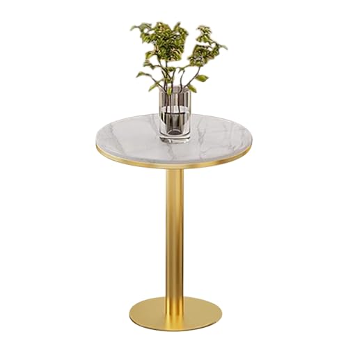 QHLMLL Tavolo da Bar Rotondo da Pub, tavoli da bistrot da bancone, Tavolo da Bar Rotondo in Marmo, Tavolo da Cocktail, tavolino Laterale, tavolino da caffè con Base in Metallo d