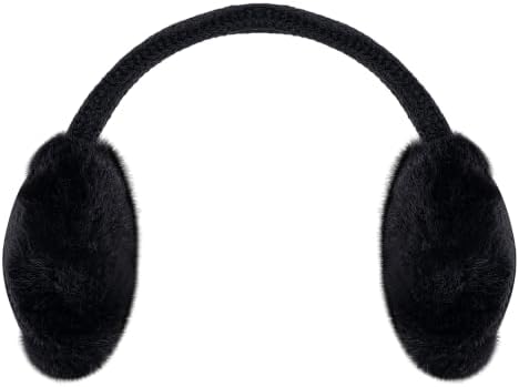 KEYJOYS Ear Muffs for Winter Women Cold Weather, Adjustable Fluffy Folding Earmuffs, Cute Foldable Outdoor Ear Warmers Winter Accessories Ear Covers for Girls(Pitch) image 2