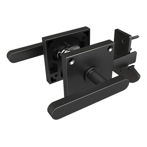 Sdstone Loquet de porte double face, loquet de porte battante robuste pour clôture en bois, matériel de portail pour portail en bois extérieur, portail de...