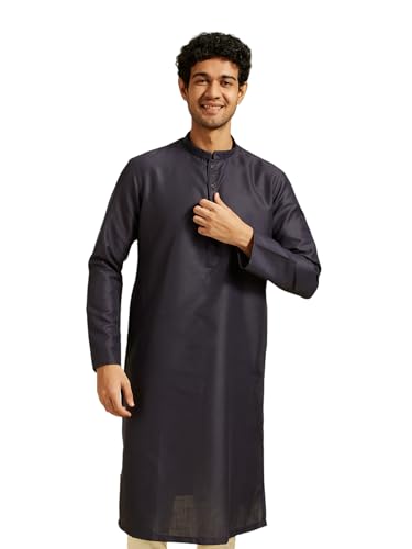 Image of DIWAS BY MANYAVAR Men's Art Silk Solid Kurta (1pc)