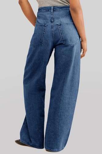 Cicy Bell Womens Wide Leg Jeans Drawstring High Waisted Baggy Straight Leg Jeans Trendy Boyfriends Denim Pants with Pockets4