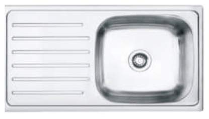 Image of CROCODILE 304 GRADE Single Bowl Kitchen Sink with Drainboard (32 inch x 18 inch x 8 inch, Glossy & Other Sizes)