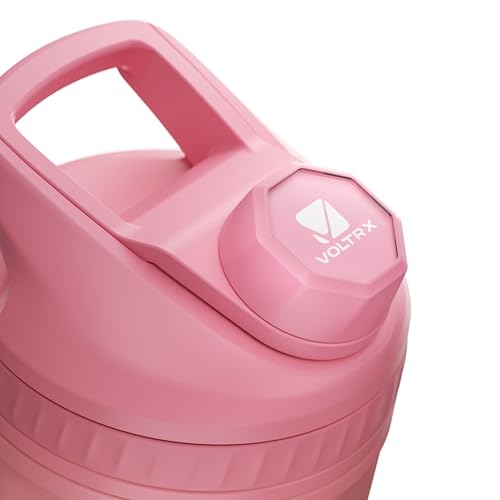 Image of VOLTRX ChillMix Shaker Bottle Insulated Stainless Steel - USB C Rechargeable Electric Protein Shake Mixer, Shaker Cups for Protein Shakes and Meal Replacement, Sunset Rose, 16 oz