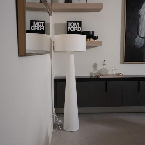 Image of White Floor Lamp for Living Room, 59 Inch Tall Standing Lamp with Shade